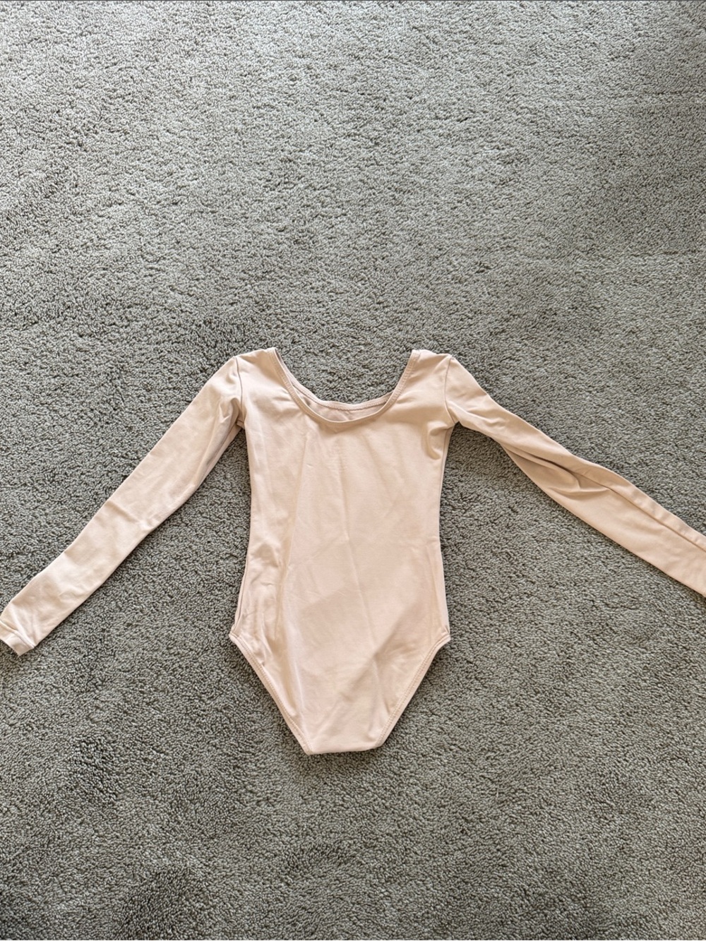 Kids Long Sleeve One-Piece Leotard in tan